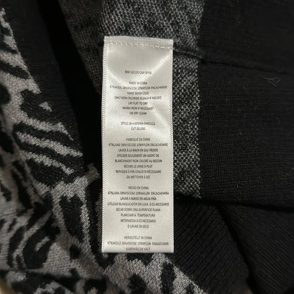 Equipment Femme Fenwick Leopard-Print Cardigan Wool Cashmere Black Gray Long -XL - Picture 11 of 11